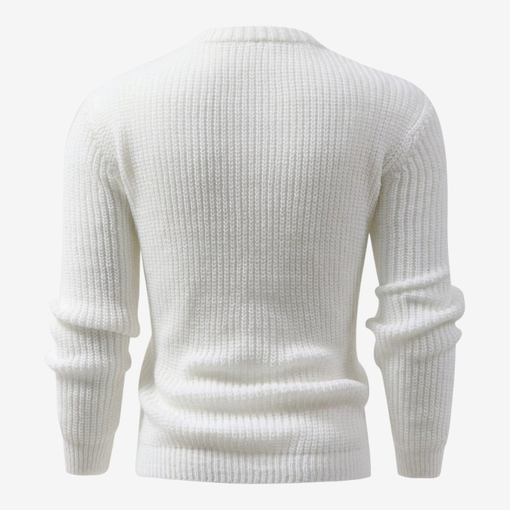 Jorvalore | Men's Textured Crew Neck Jumper Lightweight Knit