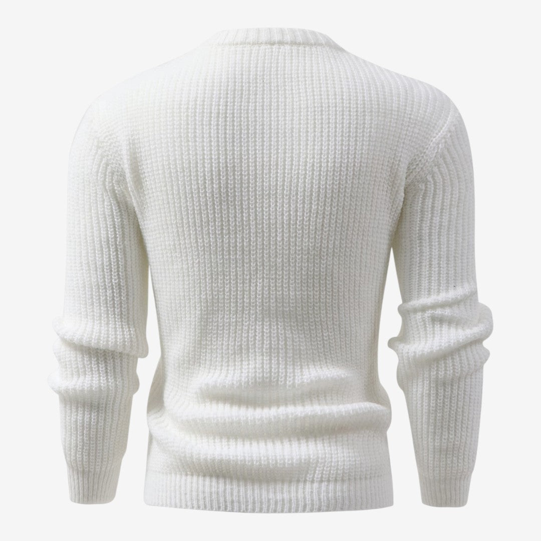 Jorvalore | Men's Textured Crew Neck Jumper Lightweight Knit