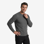 Jorvalore | Men’s Textured Knit Crew-Neck Jumper Classic Fit