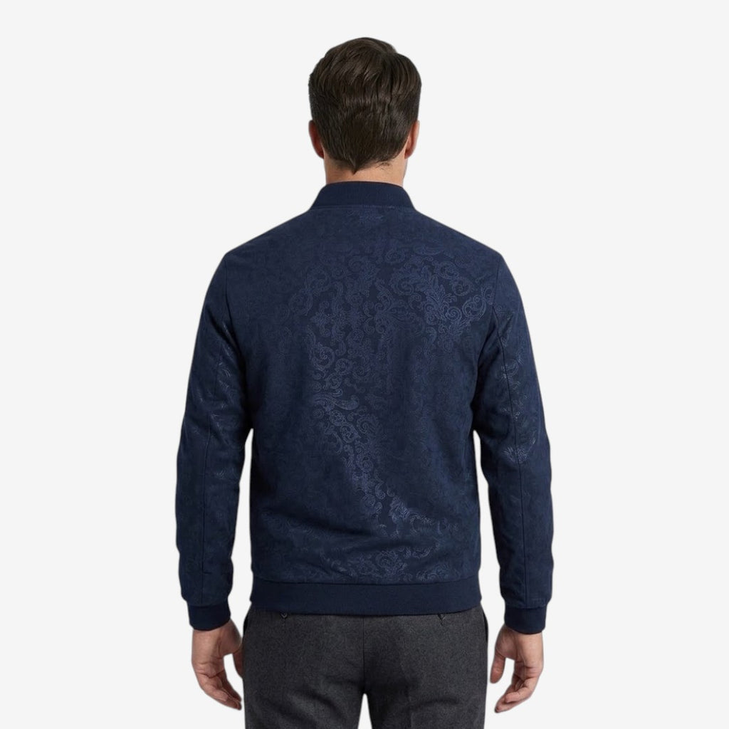 Jorvalore | Men’s Textured Stand Collar Jacket Lightweight Zip-Up