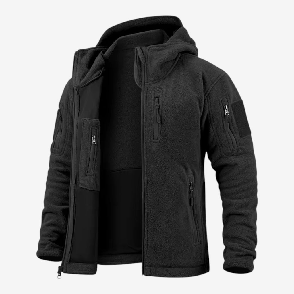 Jorvalore | Men’s Thick Fleece Jacket Hooded Multi Pocket Warm Coat