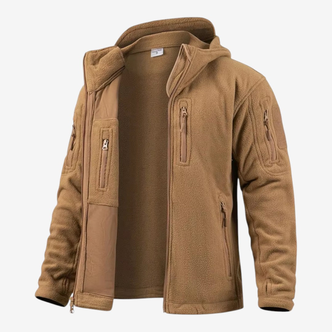 Jorvalore | Men’s Thick Fleece Jacket Hooded Multi Pocket Warm Coat