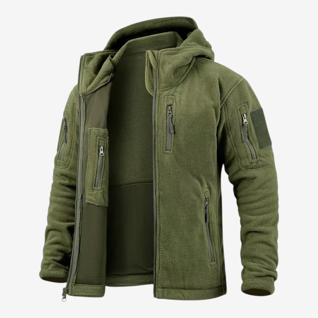 Jorvalore | Men’s Thick Fleece Jacket Hooded Multi Pocket Warm Coat