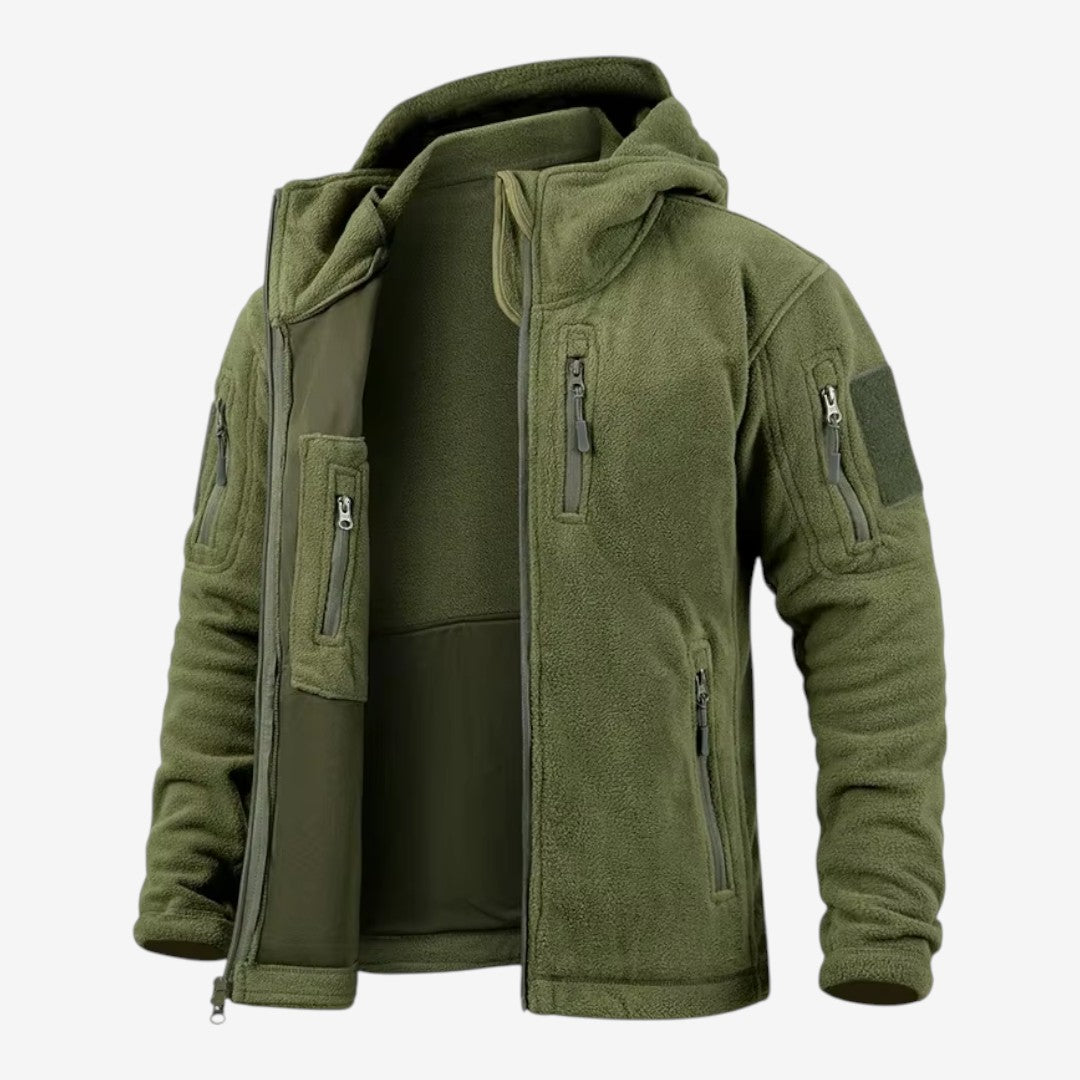 Jorvalore | Men’s Thick Fleece Jacket Hooded Multi Pocket Warm Coat