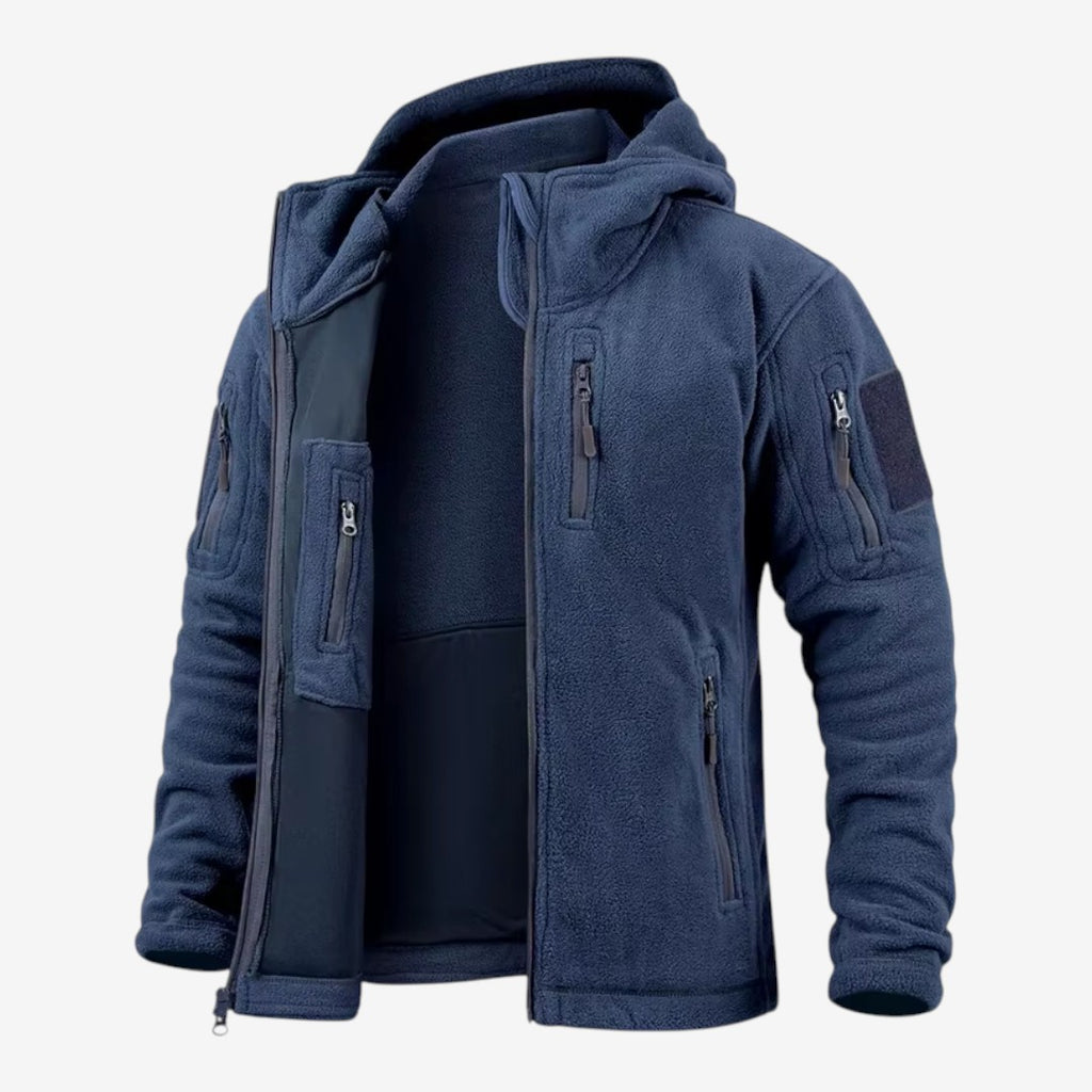 Jorvalore | Men’s Thick Fleece Jacket Hooded Multi Pocket Warm Coat