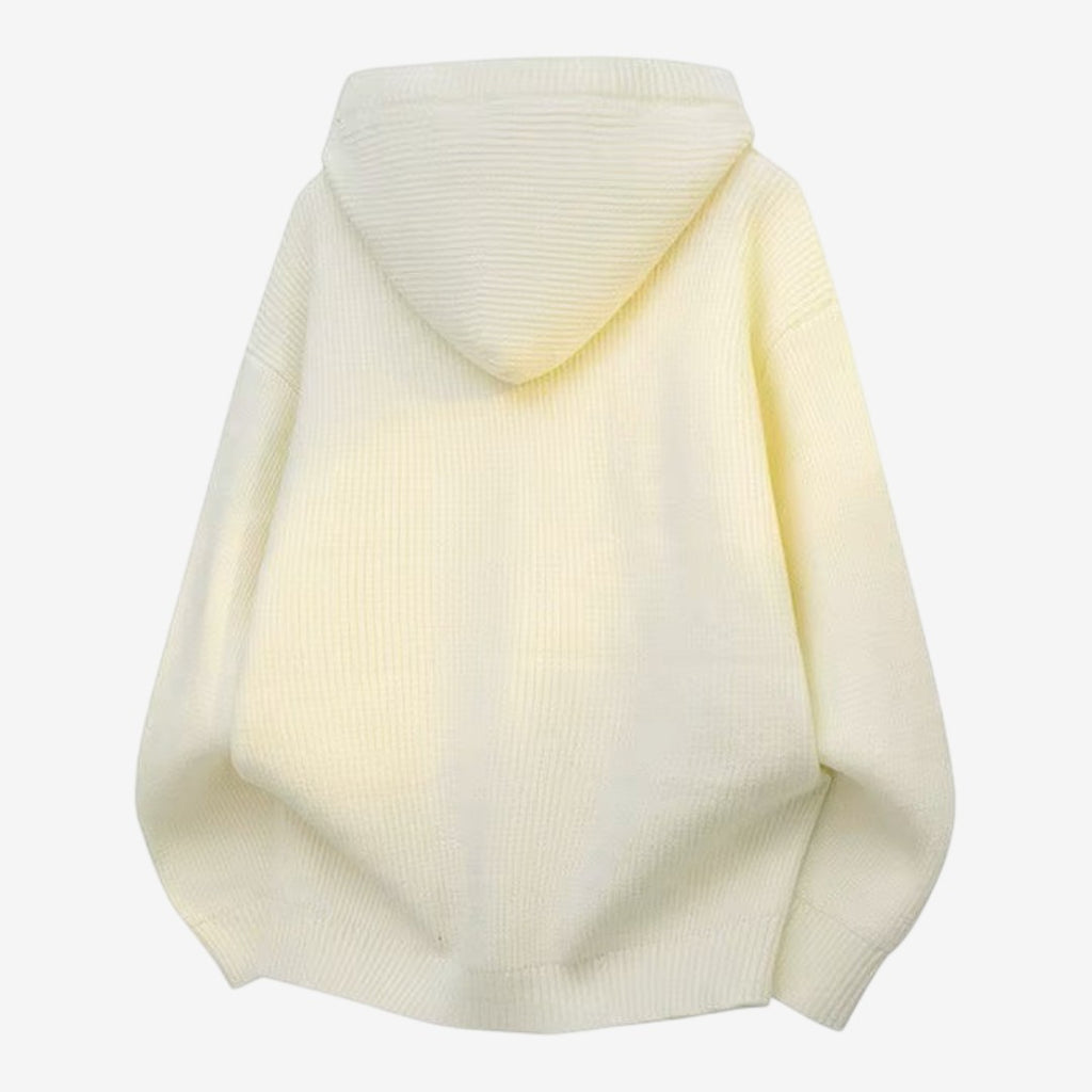 Jorvalore | Men's Thick Knit Button Neck Hooded Jumper Warm Winter Knitwear