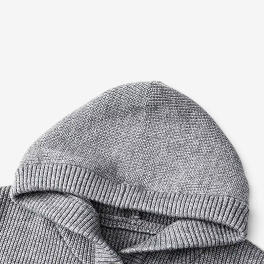 Jorvalore | Men's Thick Knit Button Neck Hooded Jumper Warm Winter Knitwear
