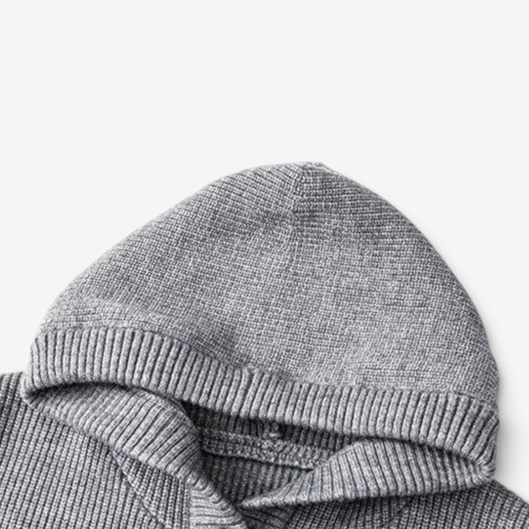 Jorvalore | Men's Thick Knit Button Neck Hooded Jumper Warm Winter Knitwear