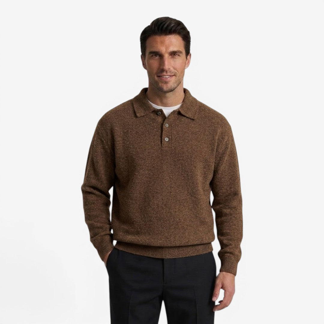 Jorvalore | Men's Thick Knit Polo Jumper for Winter