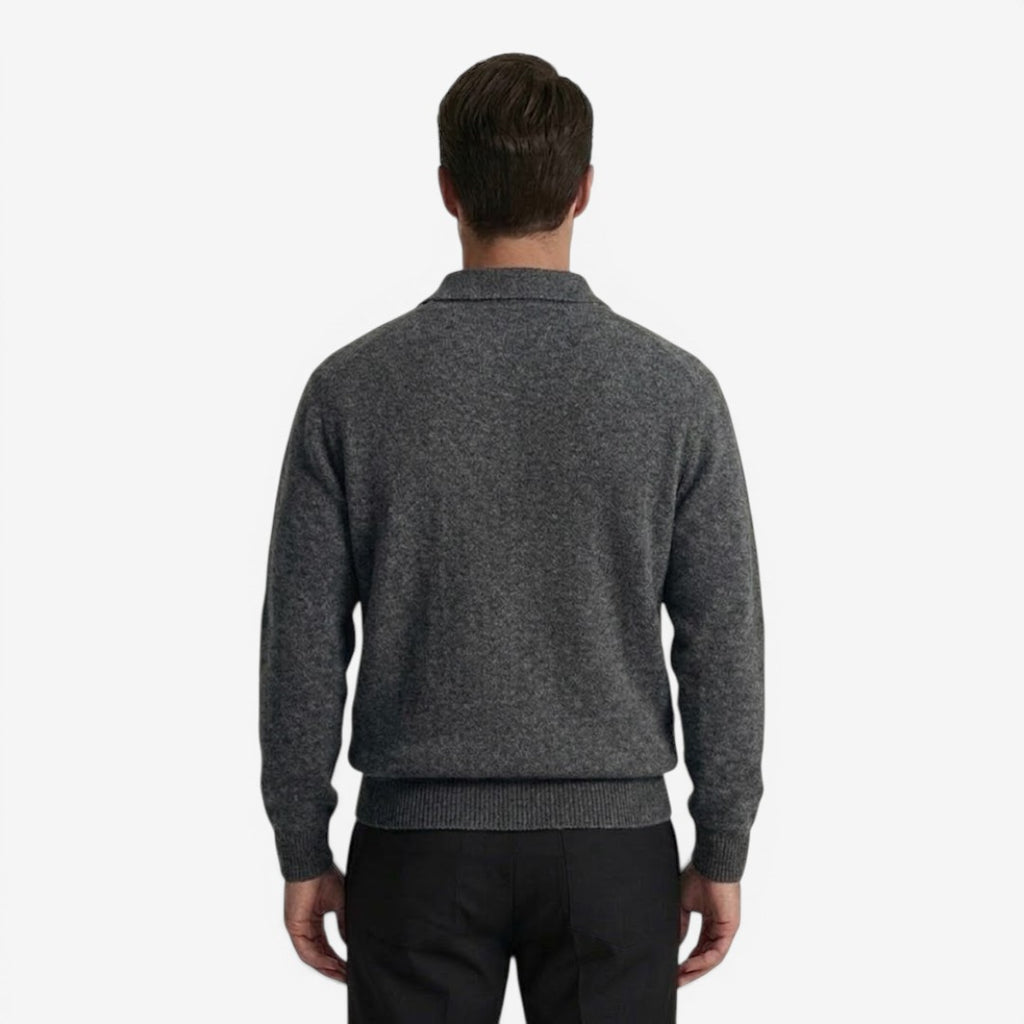 Jorvalore | Men's Thick Knit Polo Jumper for Winter