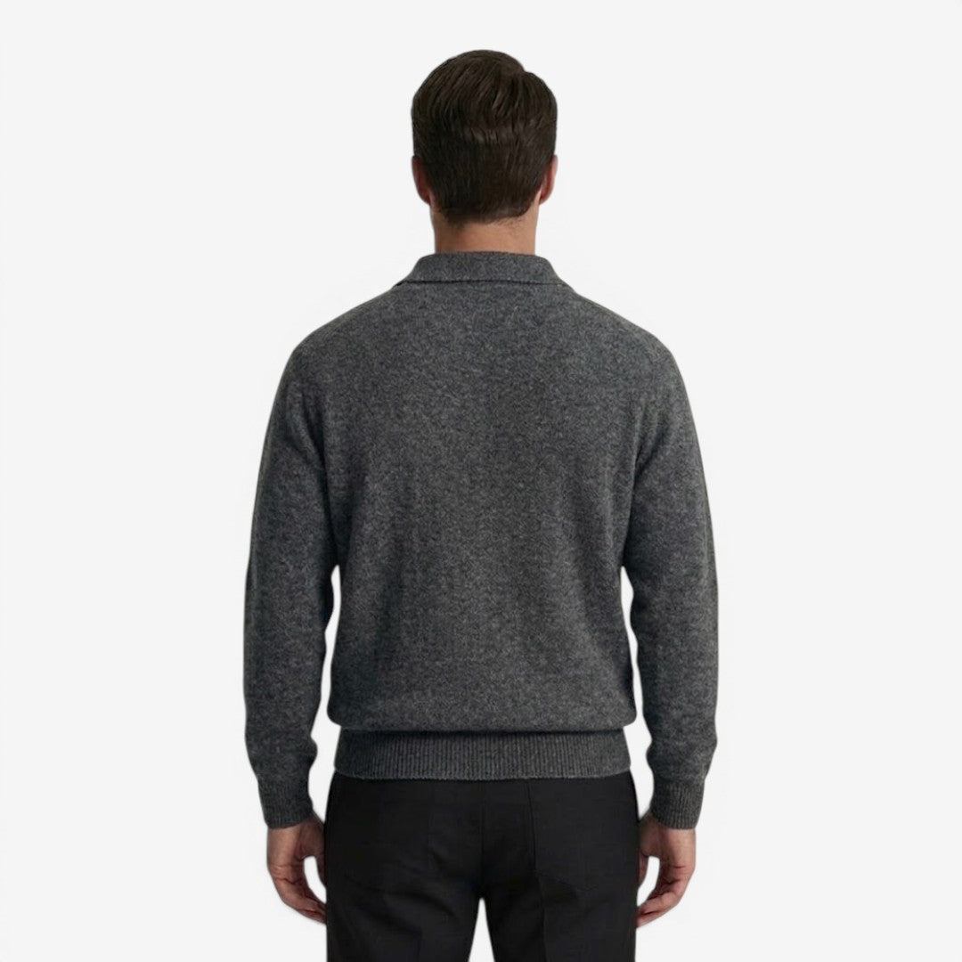 Jorvalore | Men's Thick Knit Polo Jumper for Winter