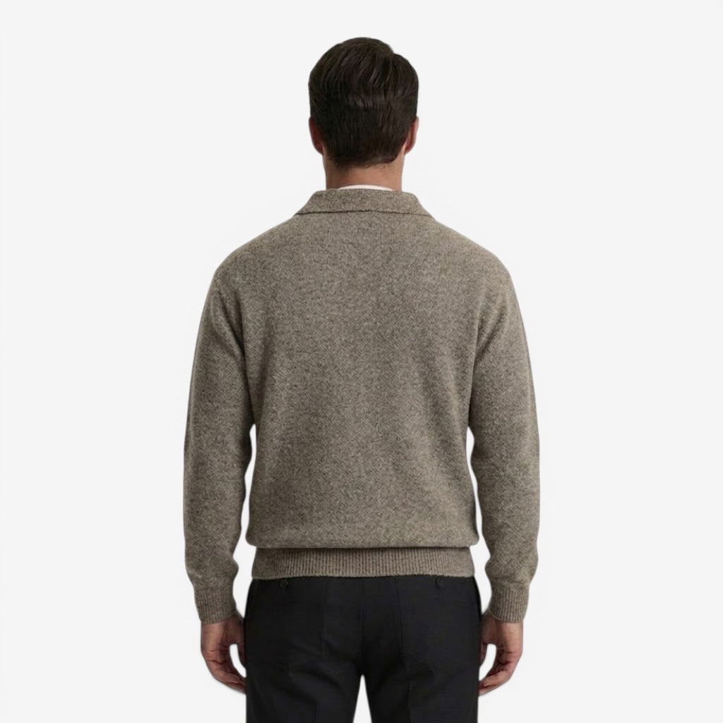 Jorvalore | Men's Thick Knit Polo Jumper for Winter
