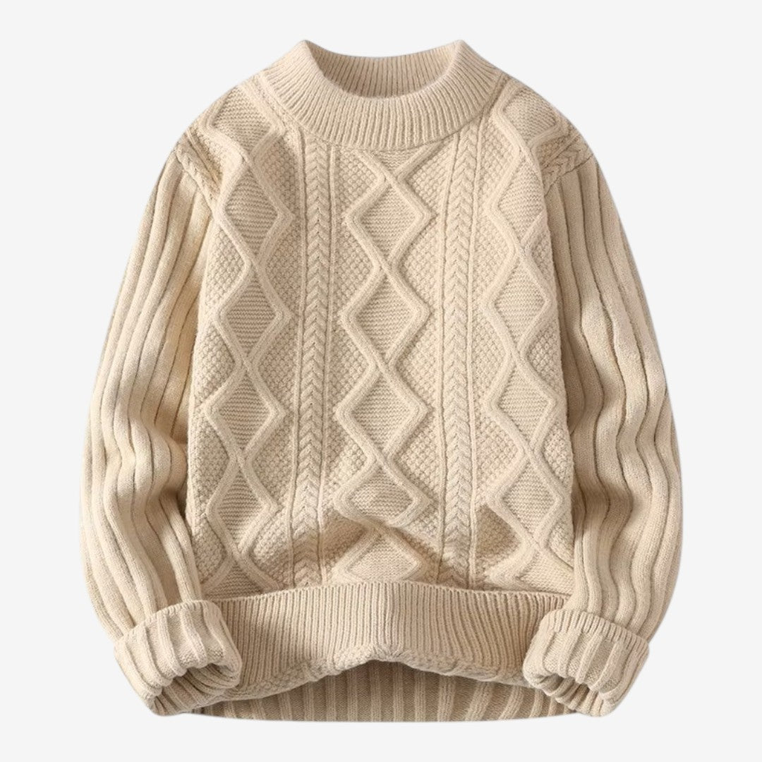 Jorvalore | Men's Thick Knit Winter Jumper Warm Twisted Knitwear