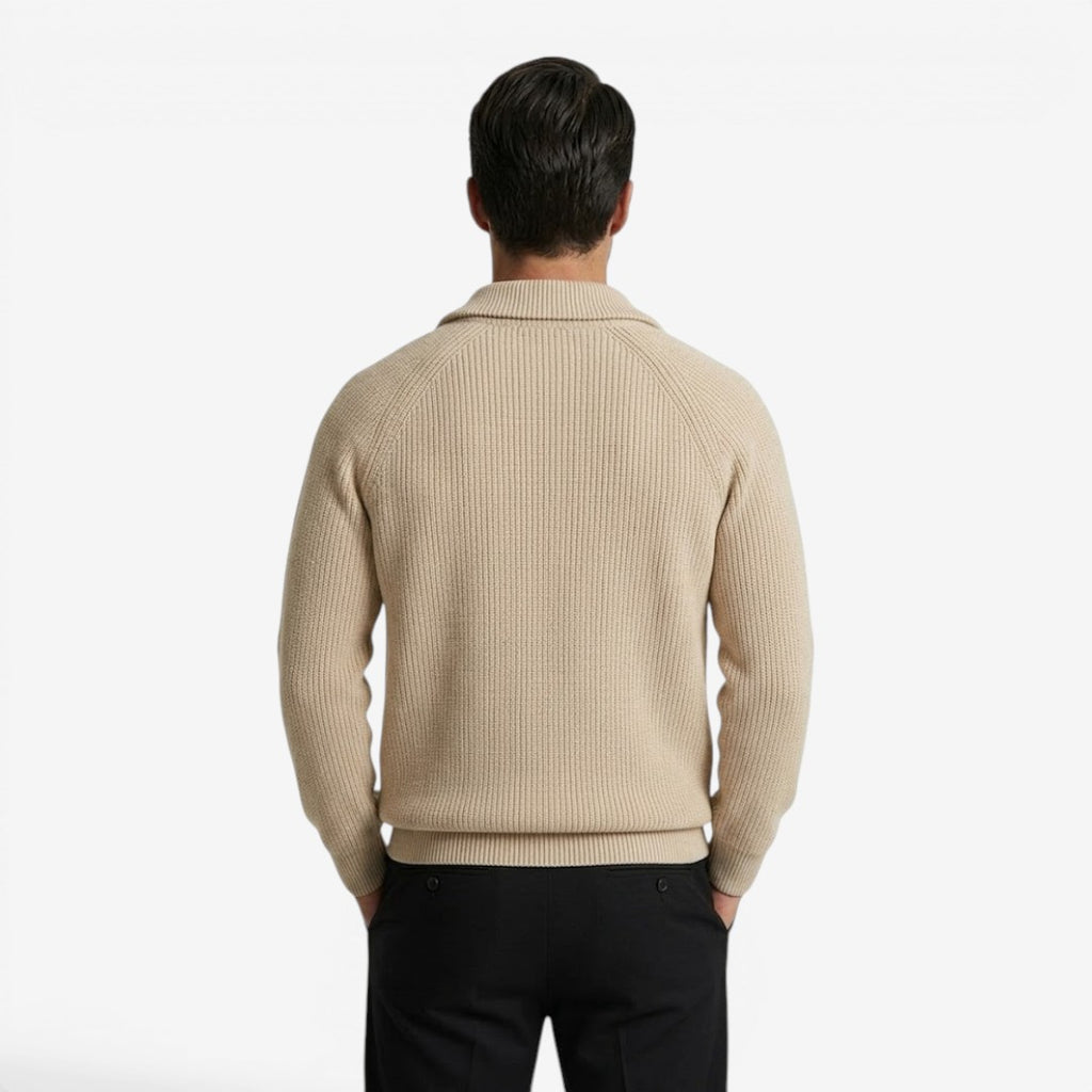 Jorvalore | Men's Thick Quarter Zip Knit Jumper for Autumn & Winter