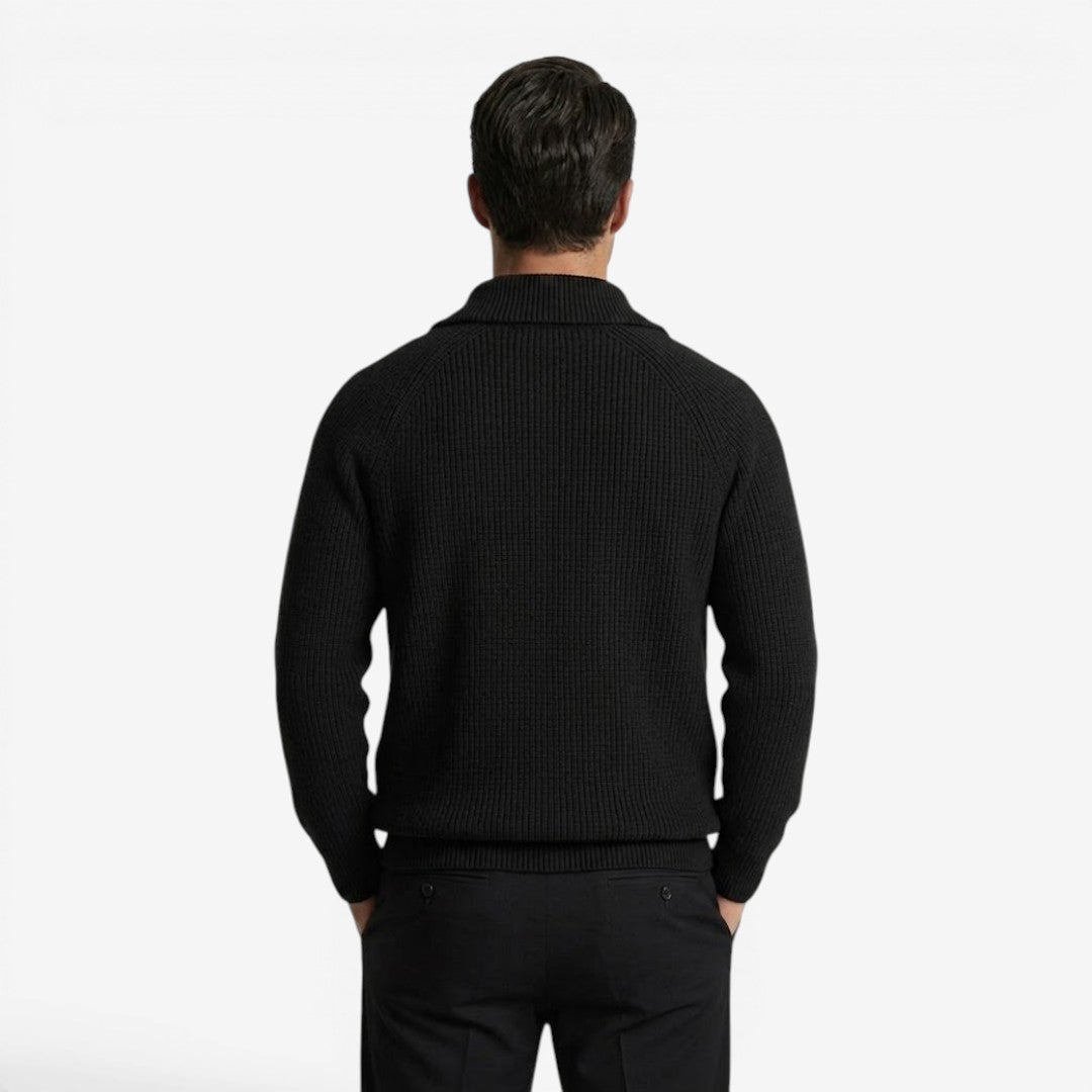 Jorvalore | Men's Thick Quarter Zip Knit Jumper for Autumn & Winter