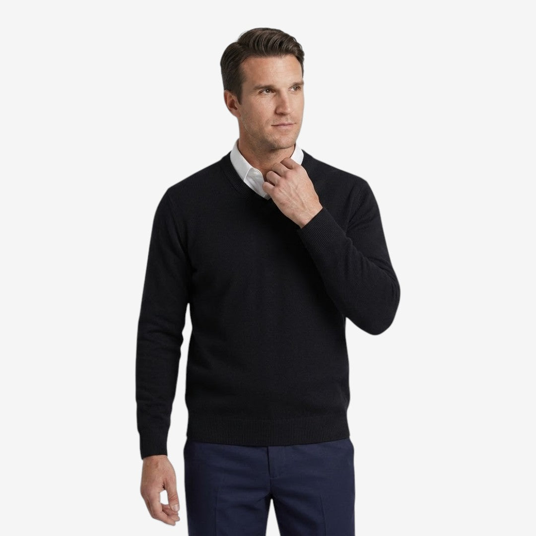 Jorvalore | Men's Thick V-Neck Knit Jumper for Winter