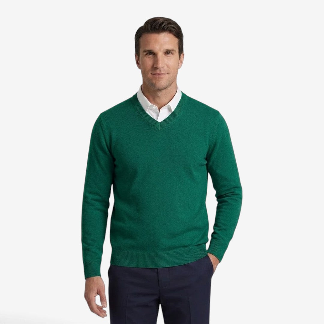 Jorvalore | Men's Thick V-Neck Knit Jumper for Winter