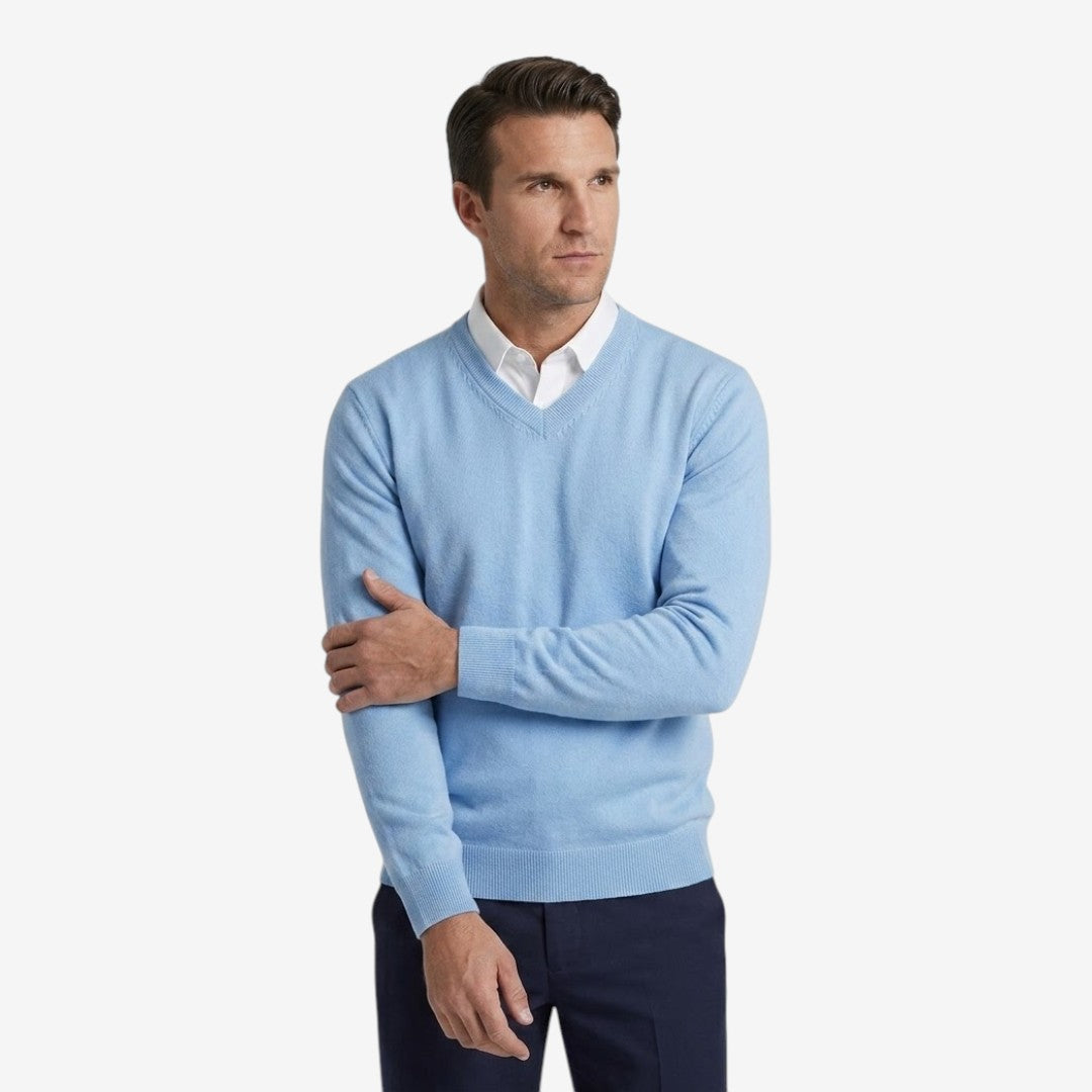 Jorvalore | Men's Thick V-Neck Knit Jumper for Winter