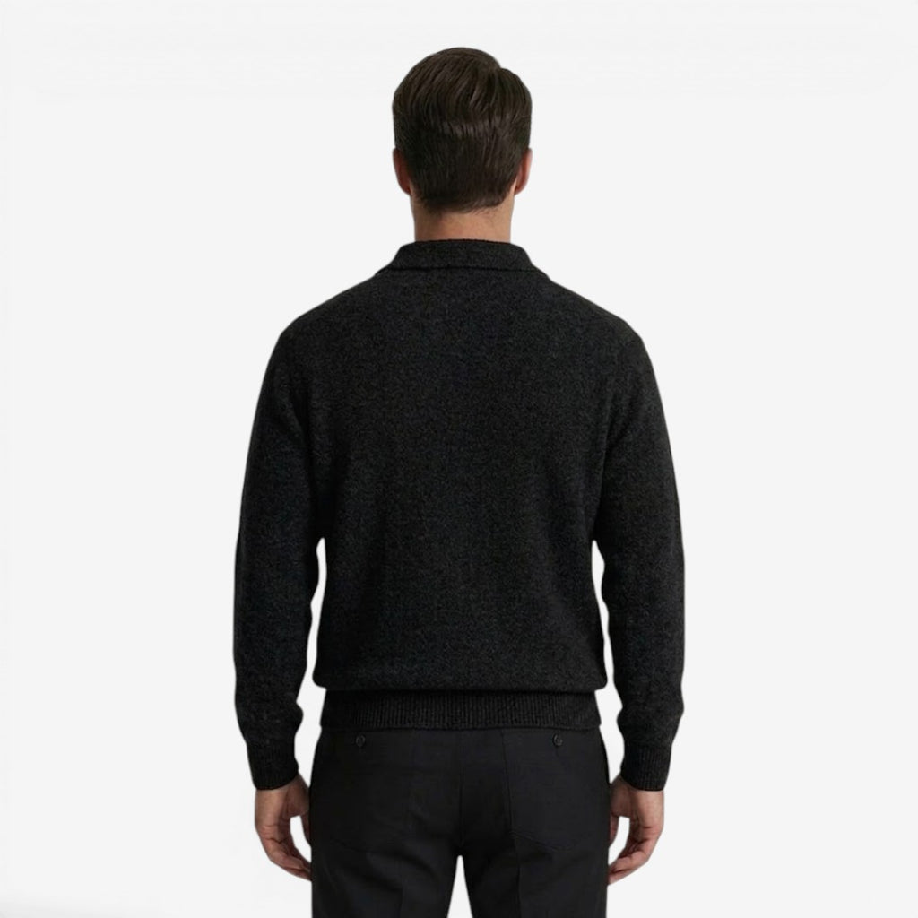 Jorvalore | Men's Thick Winter Knit Jumper with Polo Collar