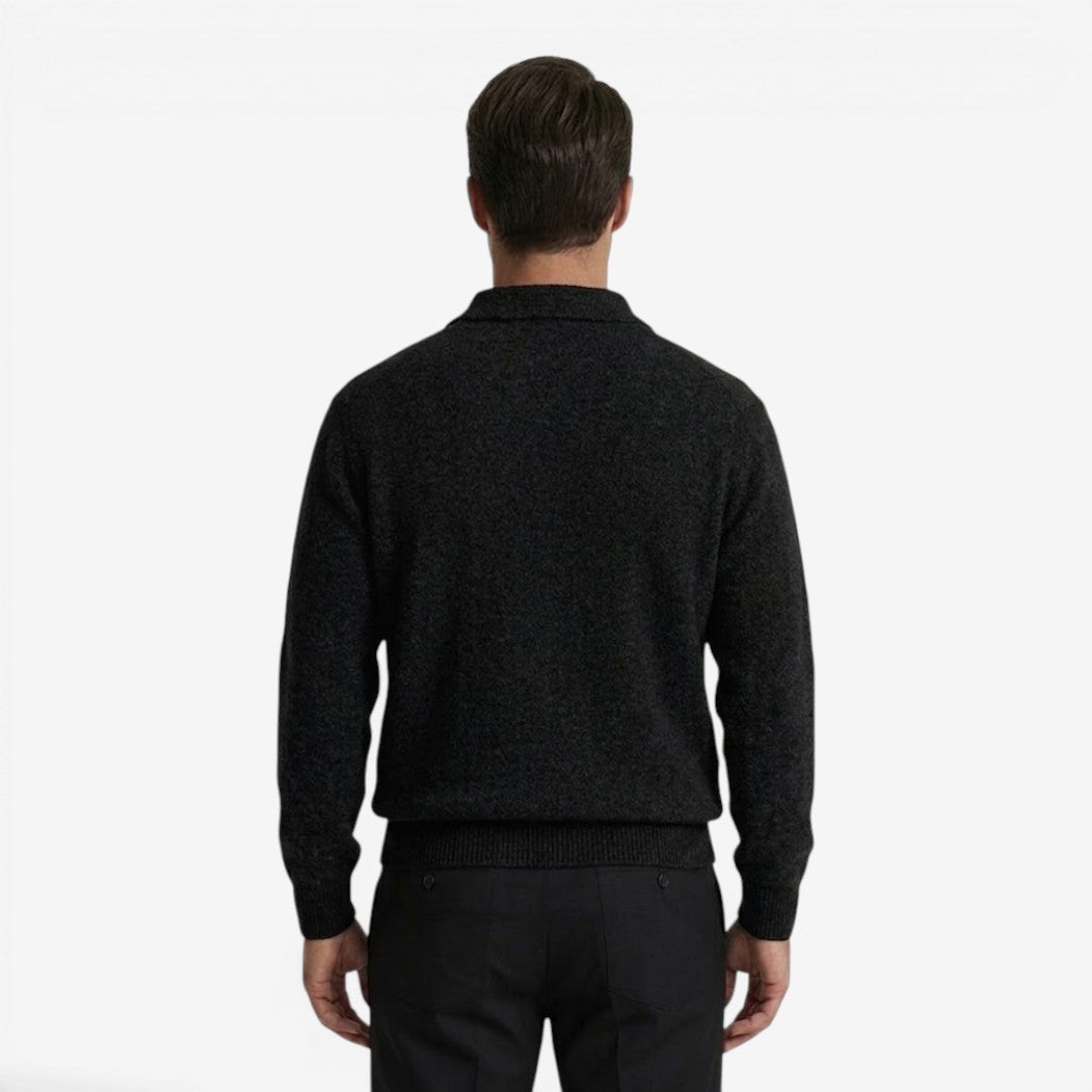 Jorvalore | Men's Thick Winter Knit Jumper with Polo Collar