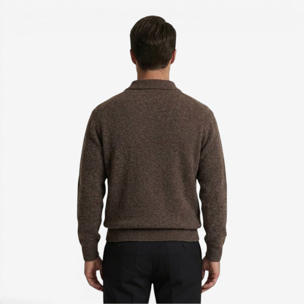 Jorvalore | Men's Thick Winter Knit Jumper with Polo Collar