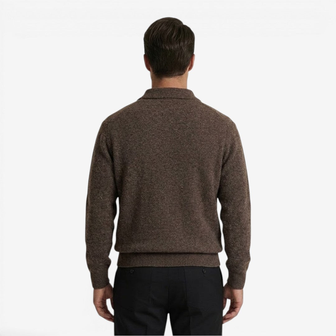 Jorvalore | Men's Thick Winter Knit Jumper with Polo Collar