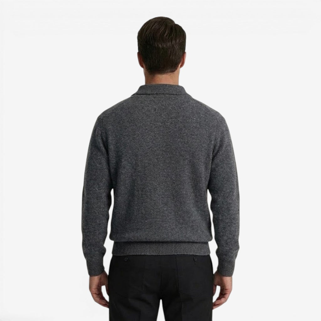 Jorvalore | Men's Thick Winter Knit Jumper with Polo Collar