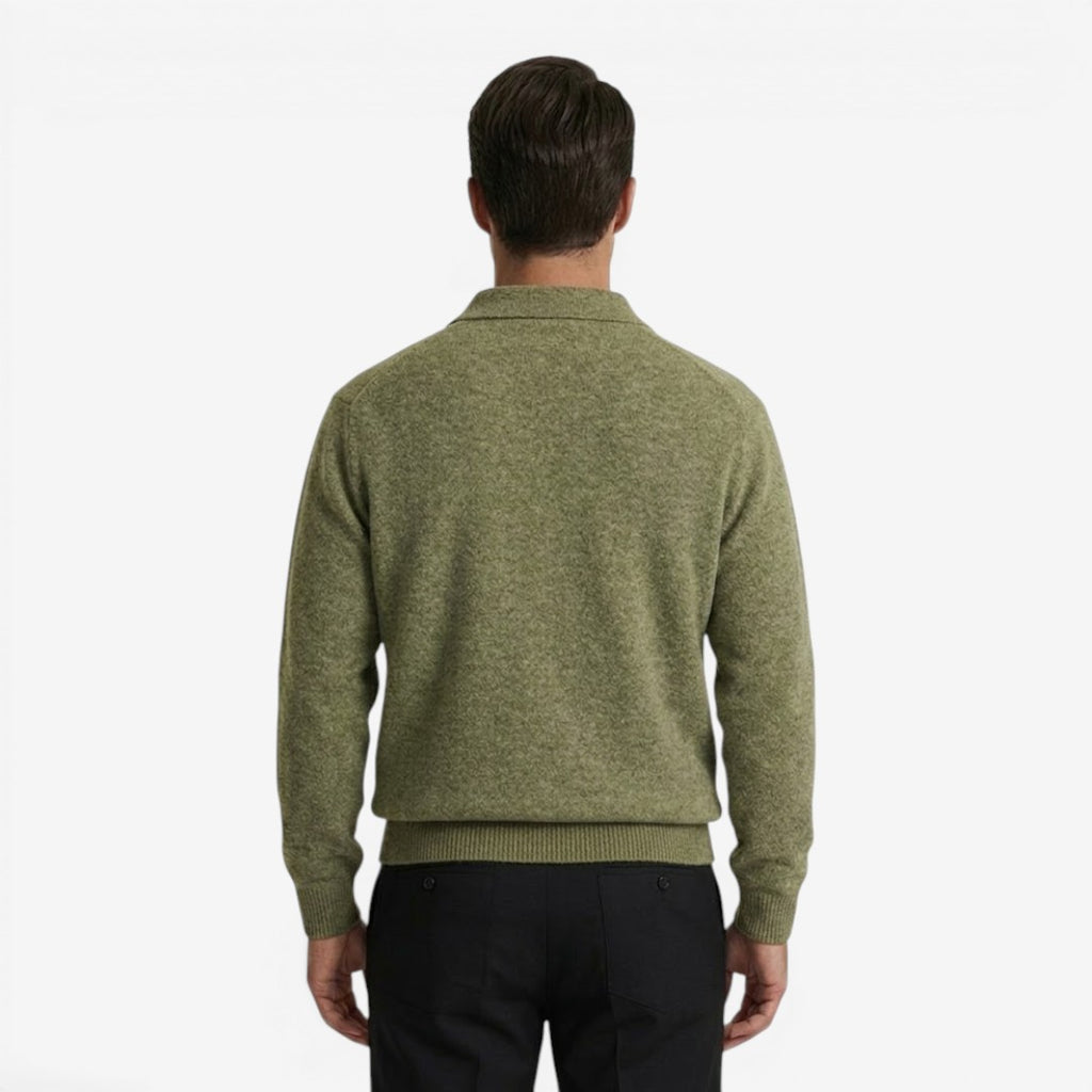 Jorvalore | Men's Thick Winter Knit Jumper with Polo Collar