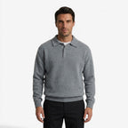 Jorvalore | Men's Thick Winter Knit Jumper with Polo Collar