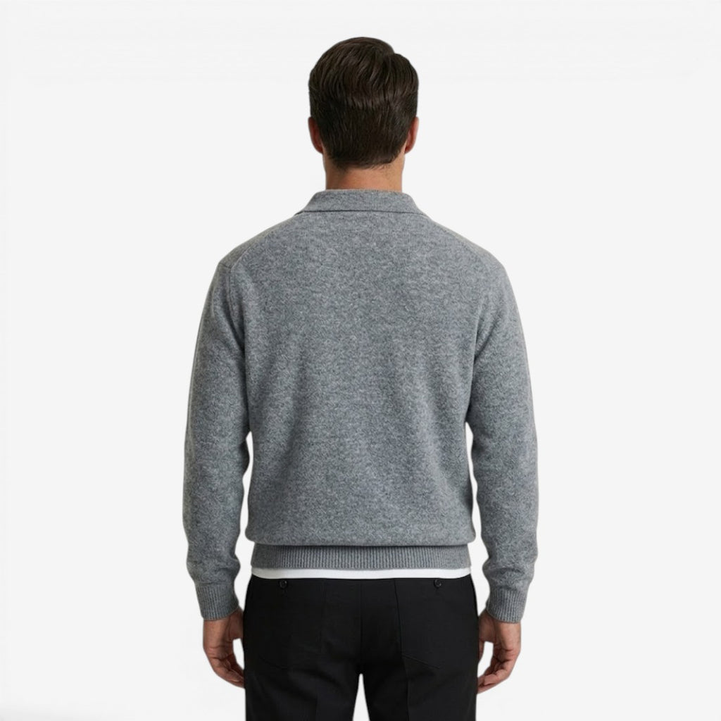 Jorvalore | Men's Thick Winter Knit Jumper with Polo Collar