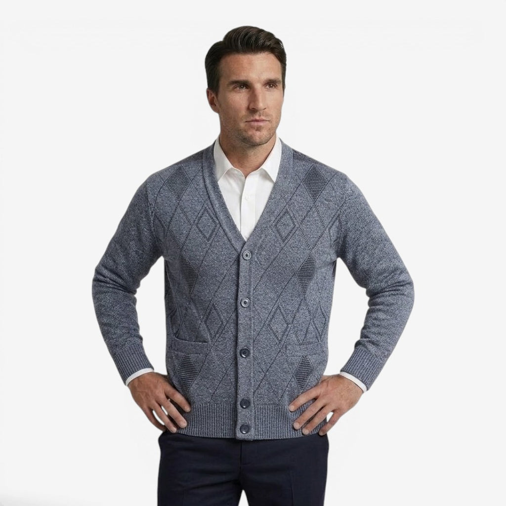 Jorvalore | Men's V-Neck Knit Cardigan for Everyday Comfort