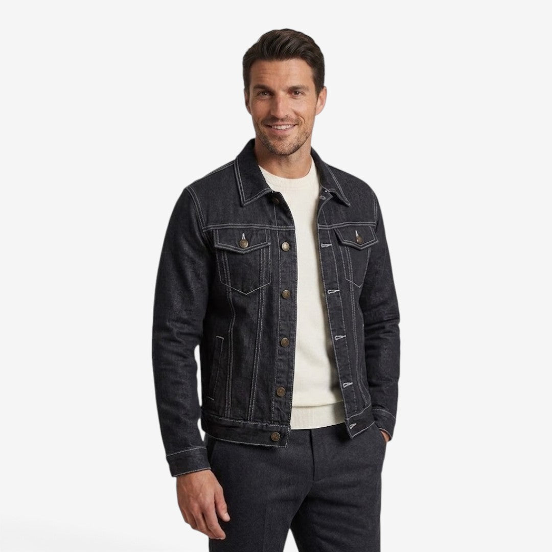 Jorvalore | Men’s Vintage Denim Jacket Slim Fit Classic Lapel