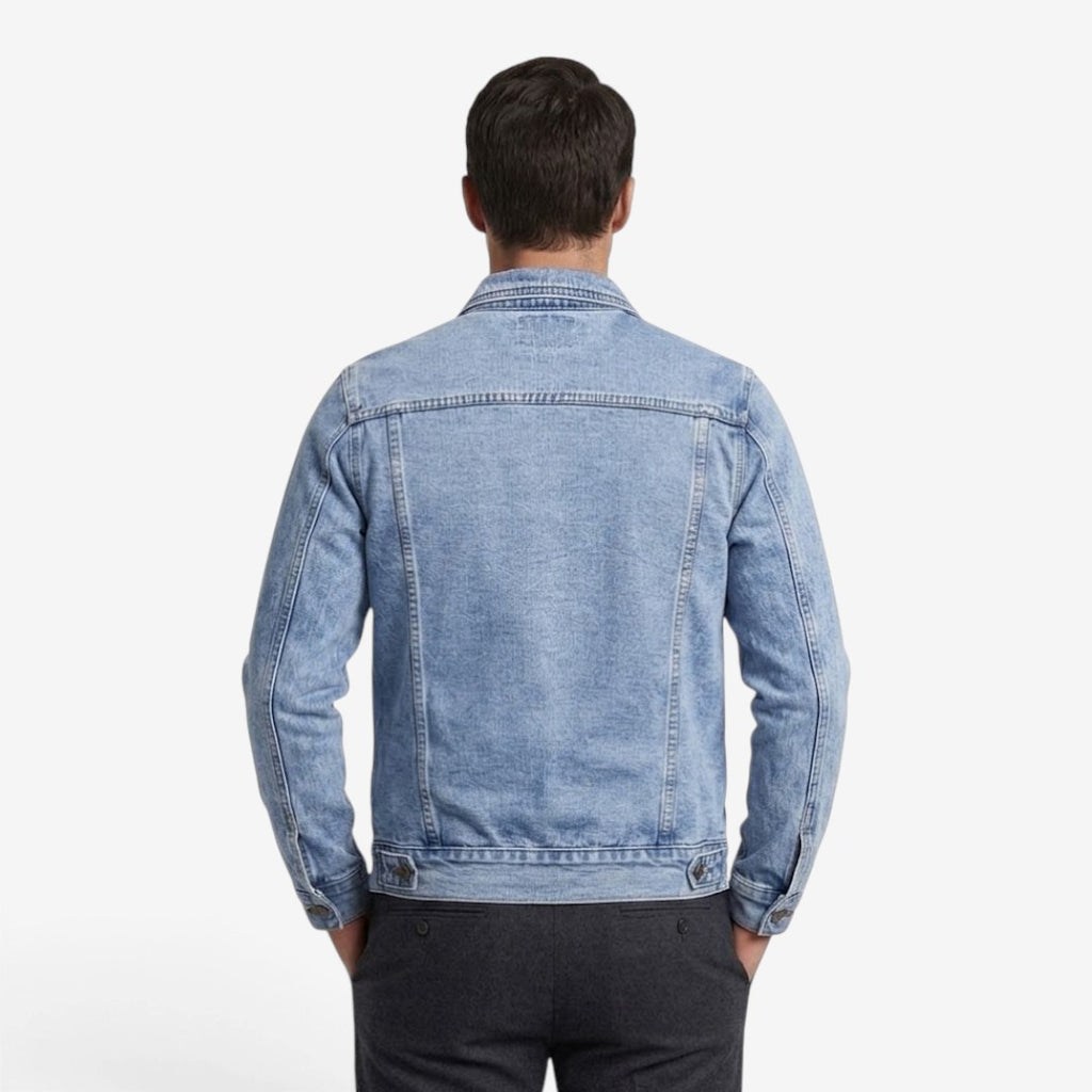 Jorvalore | Men’s Vintage Denim Jacket Slim Fit Classic Lapel