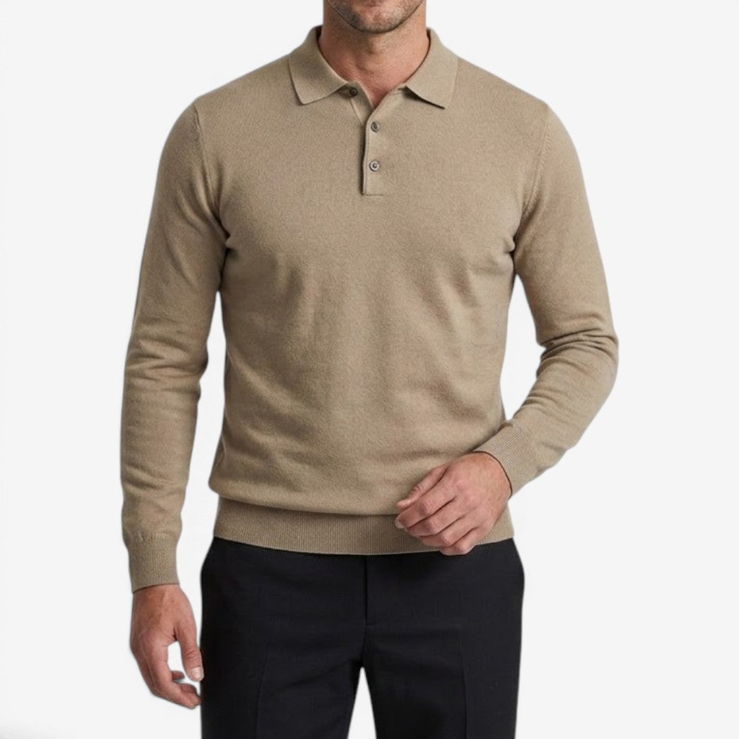 Jorvalore | Men's Warm Button-Up Knit Jumper Long Sleeve Collared