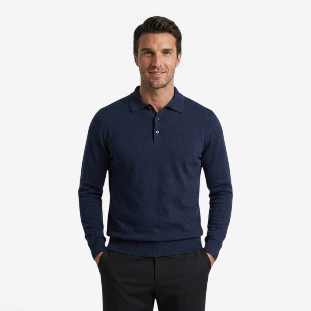 Jorvalore | Men's Warm Button-Up Knit Jumper Long Sleeve Collared