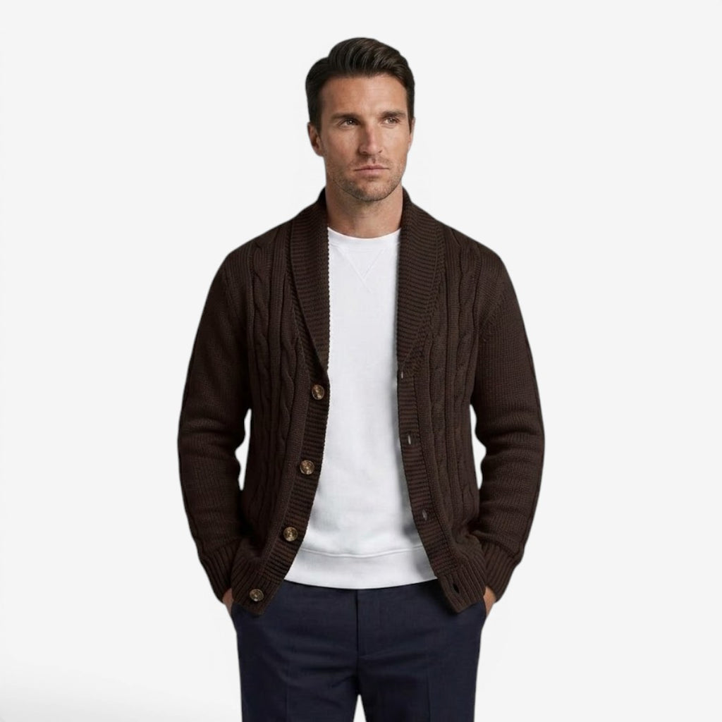 Jorvalore | Men's Warm Cable Knit Cardigan for Autumn & Winter