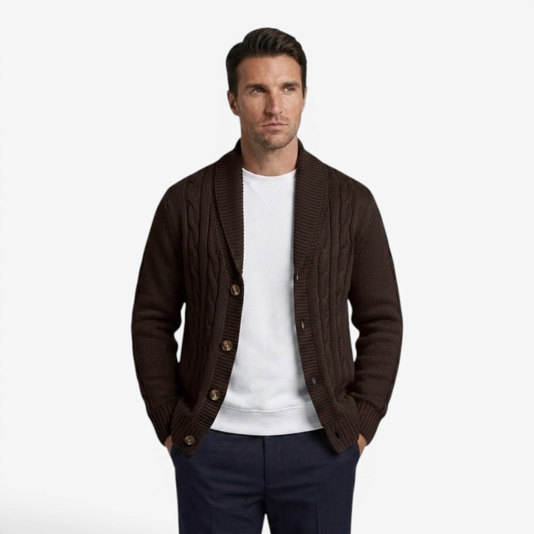 Jorvalore | Men's Warm Cable Knit Cardigan for Autumn & Winter