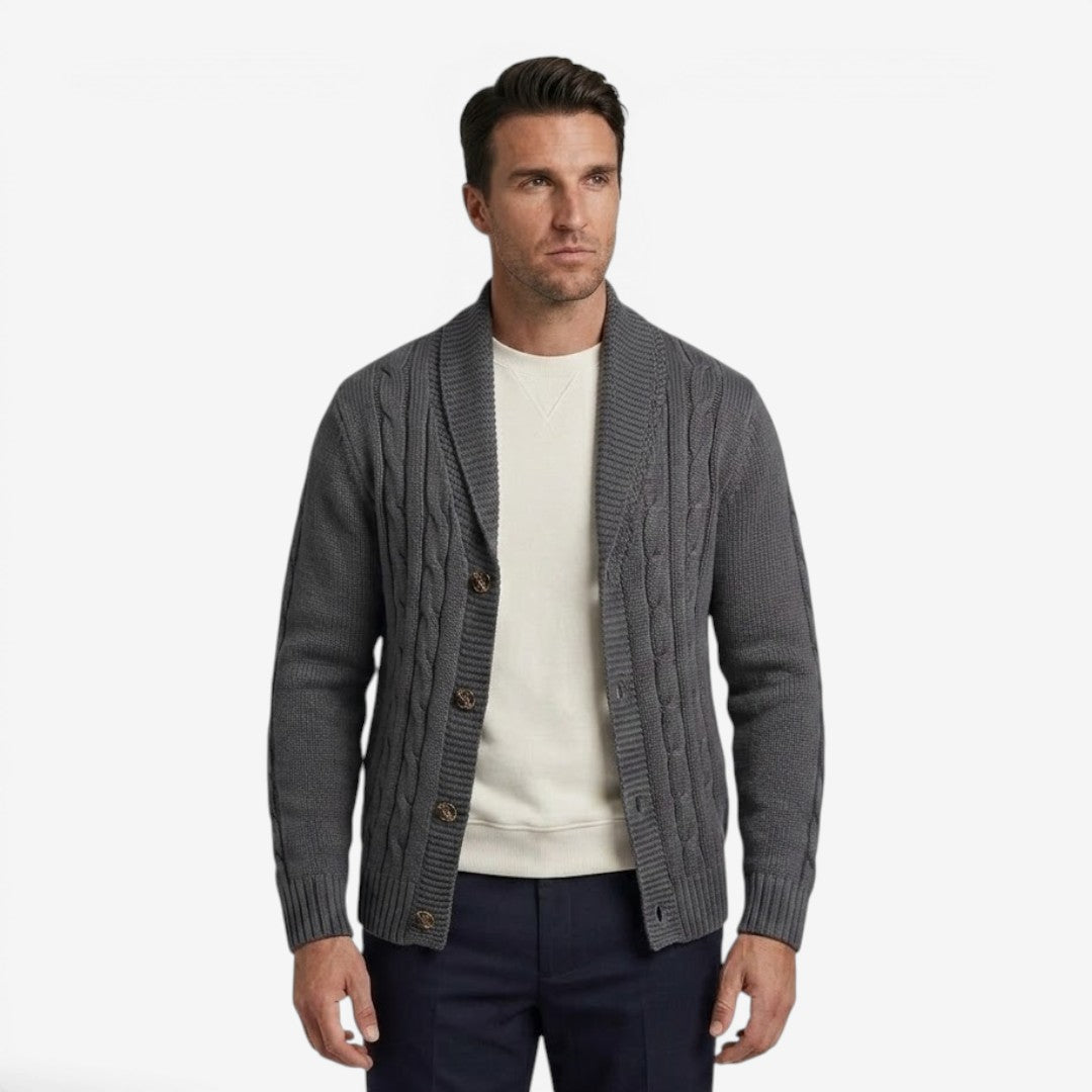 Jorvalore | Men's Warm Cable Knit Cardigan for Autumn & Winter