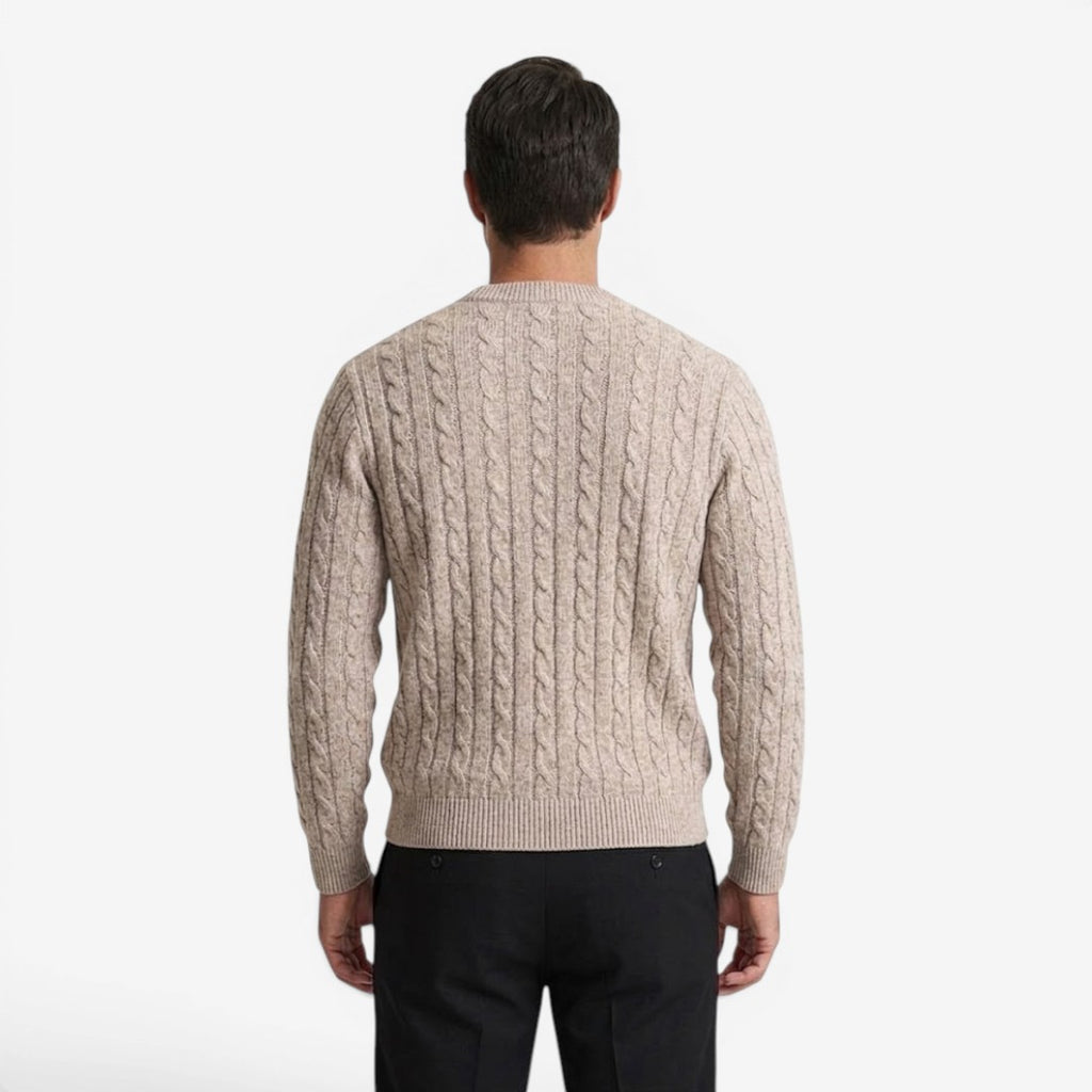 Jorvalore | Men's Warm Cable Knit Crew Neck Jumper