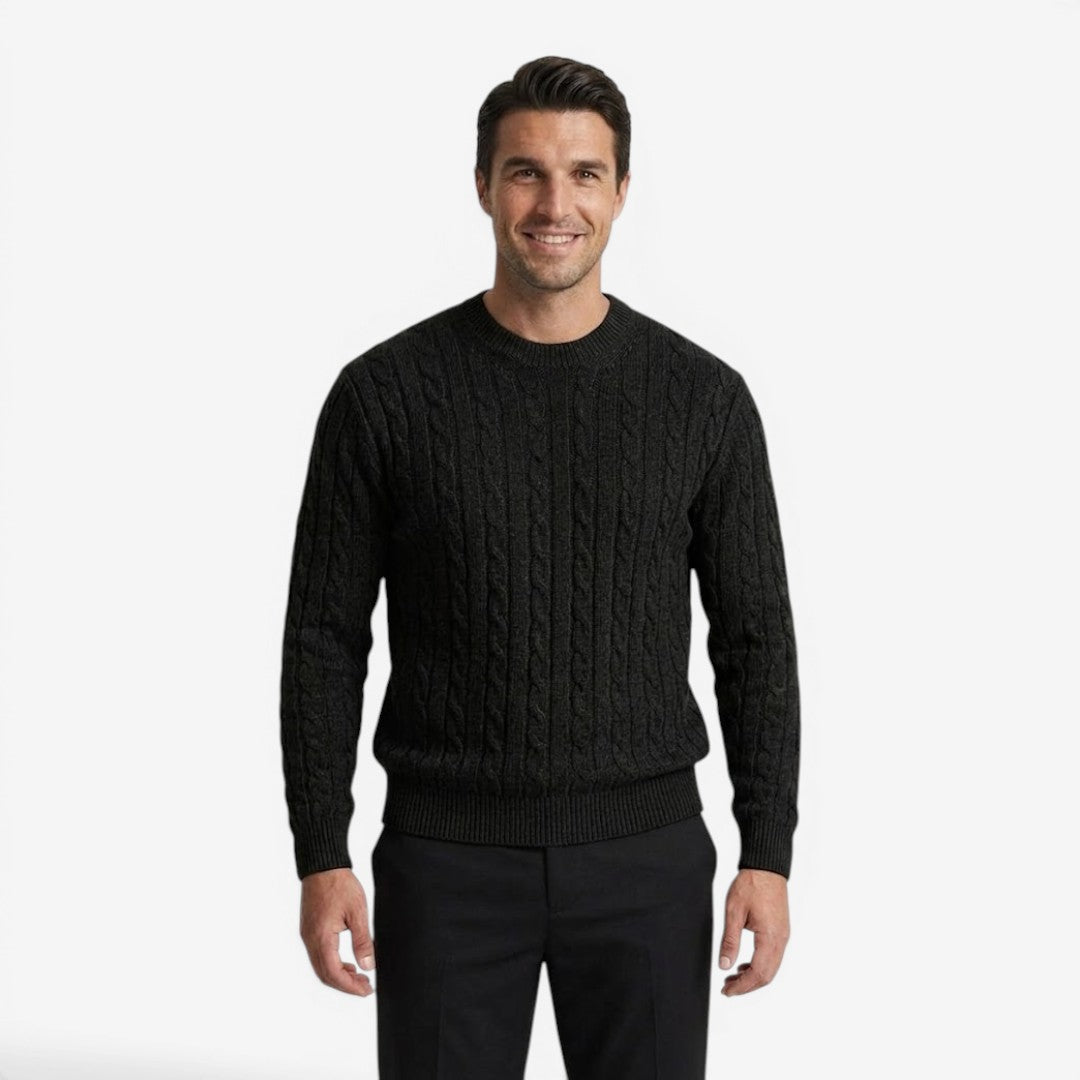 Jorvalore | Men's Warm Cable Knit Crew Neck Jumper