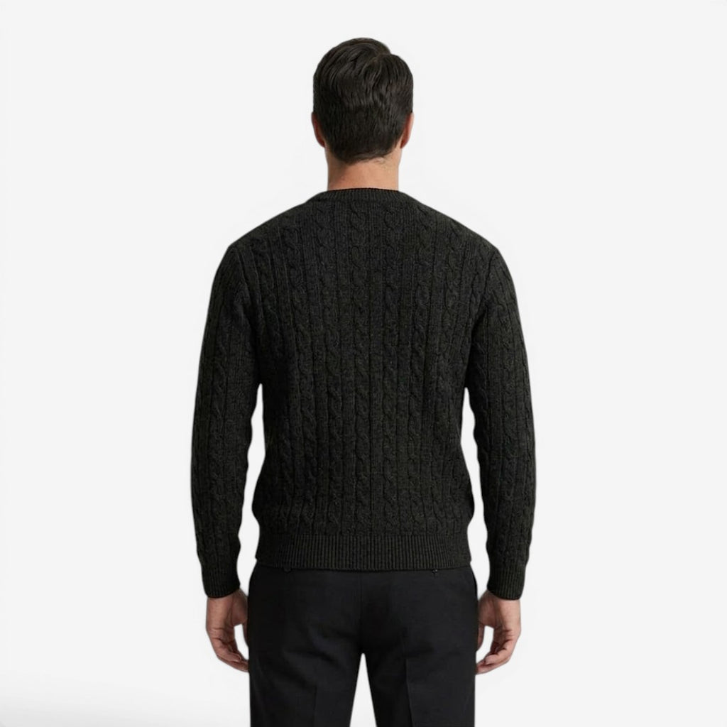 Jorvalore | Men's Warm Cable Knit Crew Neck Jumper