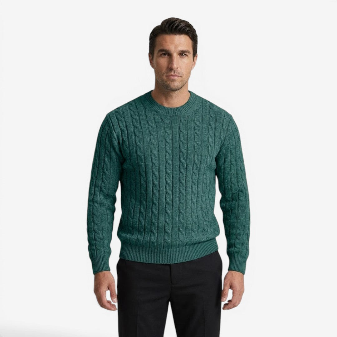 Jorvalore | Men's Warm Cable Knit Crew Neck Jumper