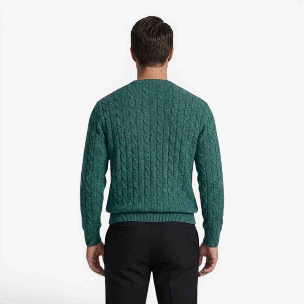 Jorvalore | Men's Warm Cable Knit Crew Neck Jumper