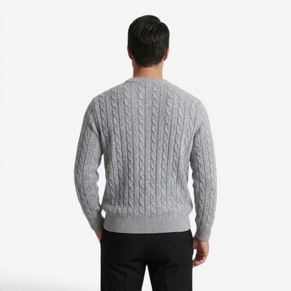 Jorvalore | Men's Warm Cable Knit Crew Neck Jumper