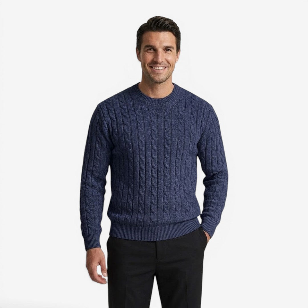 Jorvalore | Men's Warm Cable Knit Crew Neck Jumper