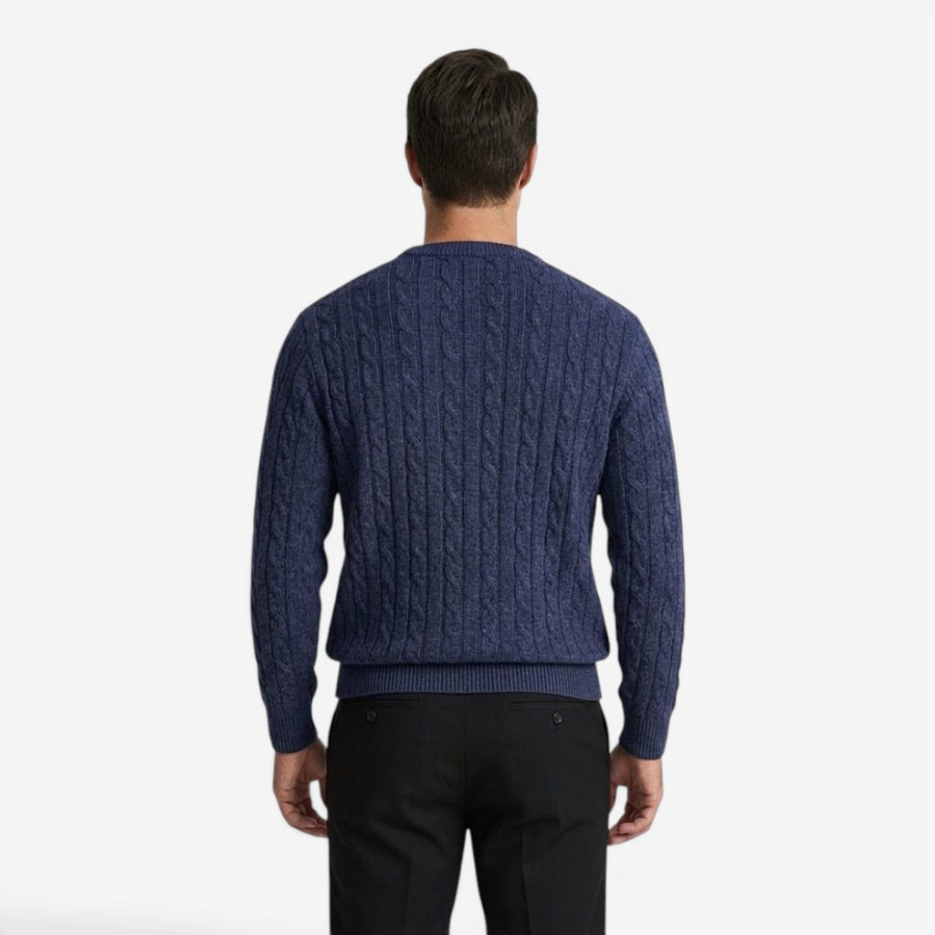 Jorvalore | Men's Warm Cable Knit Crew Neck Jumper