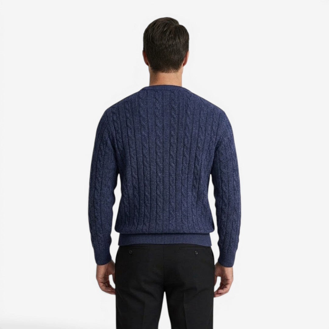 Jorvalore | Men's Warm Cable Knit Crew Neck Jumper