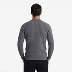 Jorvalore | Men's Warm Cable Knit Quarter Zip Jumper for Winter