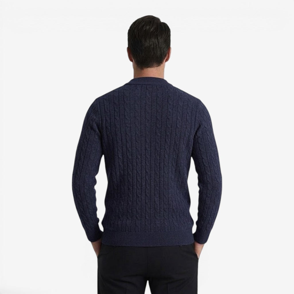 Jorvalore | Men's Warm Cable Knit Quarter Zip Jumper for Winter