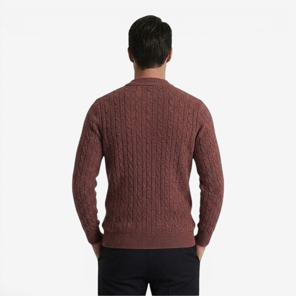Jorvalore | Men's Warm Cable Knit Quarter Zip Jumper for Winter